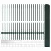 vidaXL Fence with Post Green 3.28 x 164.04 ft Steel and PVC