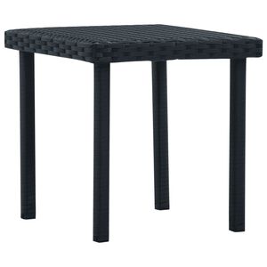 vidaXL Garden Table Black PE Rattan and Powder-Coated Steel Compact