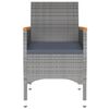 vidaXL Garden Dining Set Grey, Dark Grey Poly Rattan 3 Piece