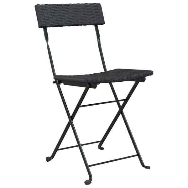 vidaXL Folding Bistro Chair Set of 2 Black