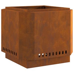 vidaXL Smokeless Fire Pit Brown 22.83 x 22.83 x 20.08 in Steel