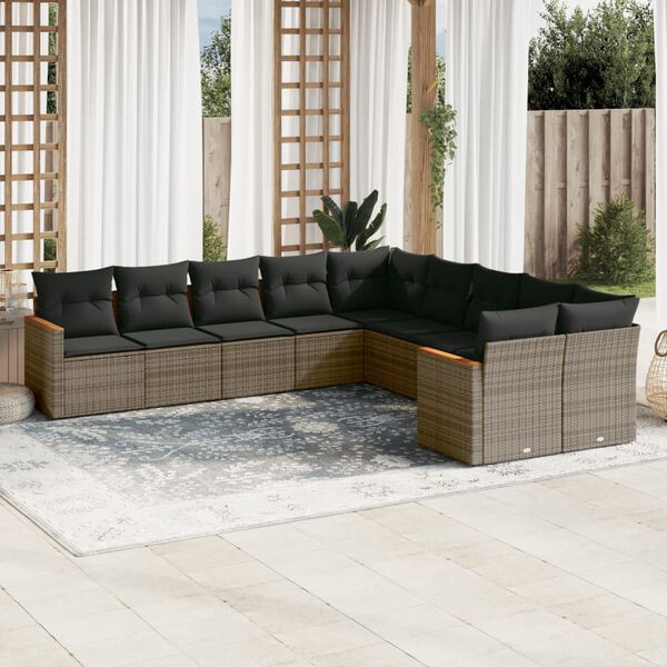 vidaXL Garden Sofa Set Grey, Dark Grey