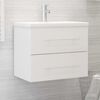 vidaXL Sink Cabinet With Basin White Engineered wood Compact Storage