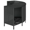 vidaXL Storage Shelf Black Poly Rattan, Powder-Coated Steel Medium