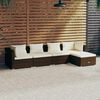 vidaXL Patio Lounge Set Brown, Cream