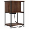 vidaXL Bedside Cabinet 2 pcs Brown Oak 14.96 x 12.20 x 24.02 in
