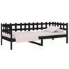vidaXL Day Bed Black Solid pine wood Twin Day Bed Rectangular Rustic