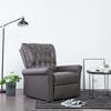 vidaXL Reclining Chair Gray Faux Leather Medium Reclining Chair