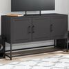 vidaXL TV Cabinet Black Steel 39.6 x 15.4 x 23.8 in TV Cabinet
