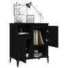 vidaXL Sideboard Black Engineered wood Medium Sideboard Rectangular