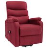 vidaXL Power Lift Massage Recliner Wine Red 100% Polyester, Iron Standard