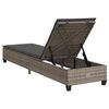 vidaXL Sun Lounger with Cushions Grey 55x200x25,5cm Poly Rattan