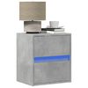 vidaXL Wall-mounted Bedside Cabinet Concrete gray Engineered wood Compact