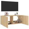 vidaXL TV Wall Stand with LED Lights Sonoma Oak 39.4"x13.8"x16.1"