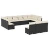 vidaXL Garden Sofa Set Black, Cream White