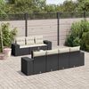 vidaXL Garden Sofa Set Black PE Rattan Large Adjustable Armrests