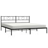 vidaXL Metal Bed Frame without Mattress with Headboard Black 72"x83.9"