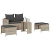 vidaXL 5 Piece Patio Sofa Set with Cushions Stackable Light Grey Poly Rattan