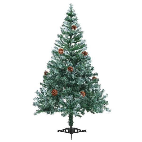 vidaXL Frosted Pre-lit Christmas Tree with Ball Set Pinecones 59.1"