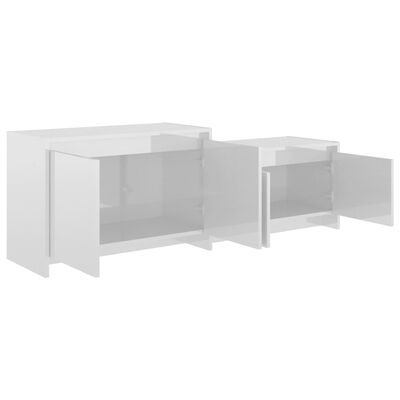 vidaXL TV Stand High Gloss White 57.7"x13.8"x19.7" Engineered Wood