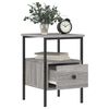 vidaXL Bedside Cabinet Set of 2 Grey Sonoma Engineered wood, iron Medium