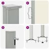 vidaXL Side Awning Cream Polyester, Powder-Coated Iron 47.2 x 118.1 in