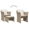 vidaXL Patio Chair Beige PE rattan, powder-coated steel, polyester