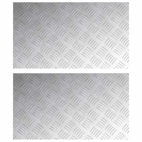 vidaXL Stair Tread Rectangular 2 pcs Silver 27.56 x 15.75 in Aluminium