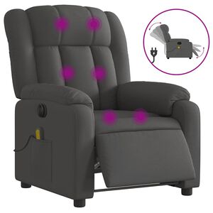 vidaXL Electric Massage Recliner Chair Dark Gray Fabric