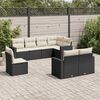 vidaXL Garden Sofa Set Black PE rattan, powder-coated steel Large