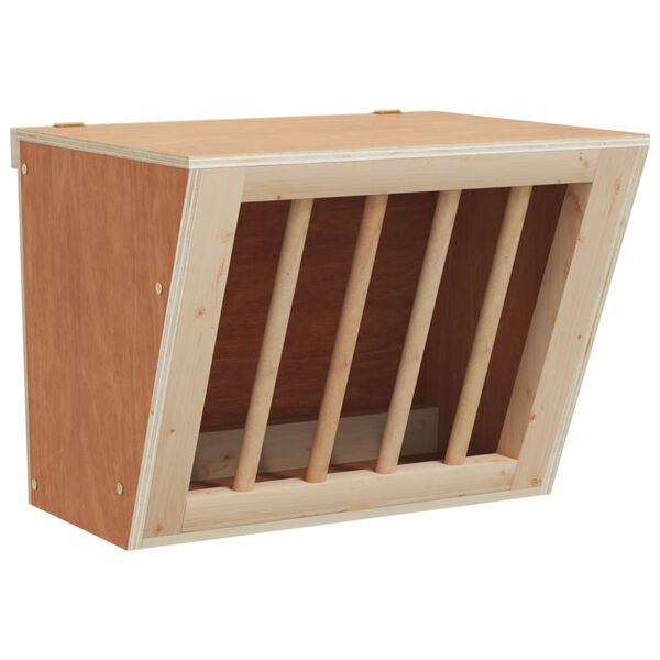 vidaXL Rabbit Hay Feeder 9.8"x7.3"x8.1" Solid Wood Fir
