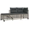 vidaXL 3 Piece Corner Patio Sofa Set with Cushions Gray Poly Rattan