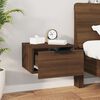 vidaXL Wall-mounted Bedside Cabinet Brown oak Engineered wood