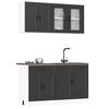 vidaXL Kitchen Cabinet Set Black Engineered wood, Glass Medium