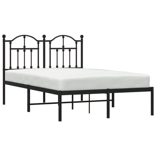 vidaXL Bed Frame Black Powder-coated steel Double Bed Frame