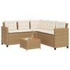 vidaXL Garden Sofa Beige PE rattan, powder-coated steel, solid acacia wood