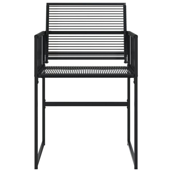 vidaXL Garden Chair Black PE Rattan, Powder-Coated Steel Collapsible