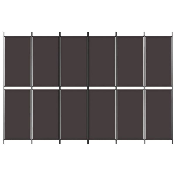 vidaXL 6-Panel Room Divider Brown 118.1"x78.7" Fabric