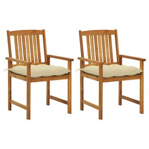vidaXL Patio Chair Set of 2 Wooden Brown