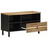 vidaXL TV Cabinet Black Solid rough mango wood, iron Medium Storage