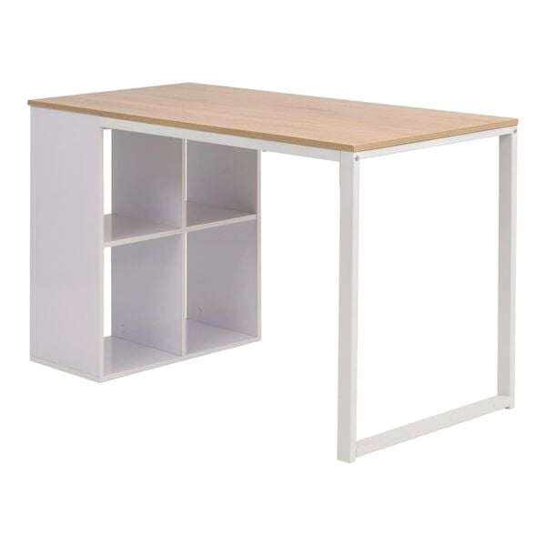 vidaXL Writing Desk 47.2x23.6x29.5" Oak and White