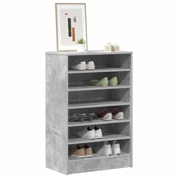 vidaXL Shoe Cabinet Concrete Gray Engineered Wood Medium Shoe Cabinet