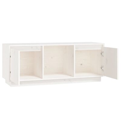vidaXL TV Cabinet White 43.5"x13.8"x17.3" Solid Wood Pine