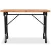vidaXL Dining Table Brown and Black Steel and Solid Fir Wood Medium
