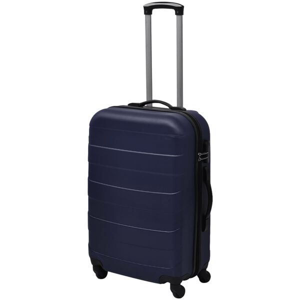 vidaXL Three Piece Hardcase Trolley Set Blue 17.9"/21.7"/26"
