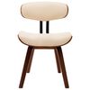 vidaXL Dining Chair Set of 6 Cream, Brown Faux leather, Bent wood