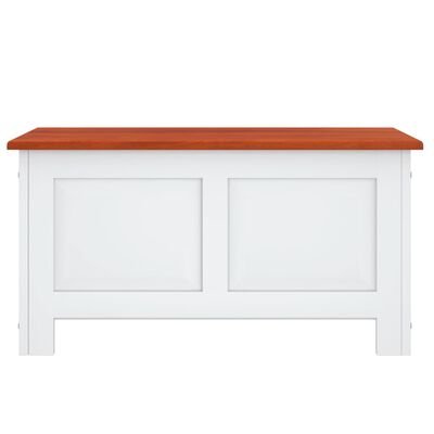 White storage bench with copper top, two-panel front, no visible ornament, product image.