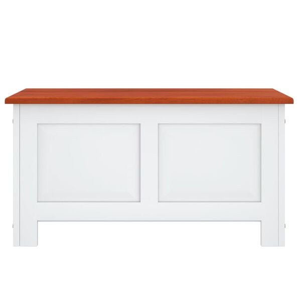 vidaXL Storage Chest Brown and white Solid acacia wood and engineered wood