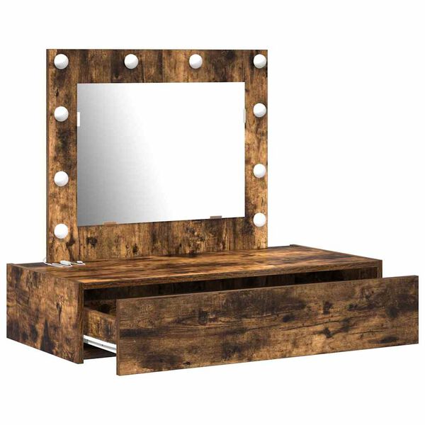 vidaXL Dressing Table Brown 32.68 x 15.75 x 27.56 in Engineered Wood
