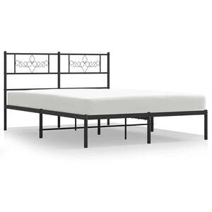 vidaXL Bed Frame Metal Bed Frame Rectangular Bed Frame with Headboard